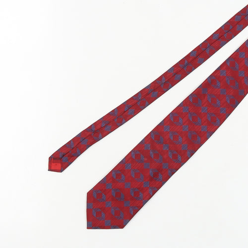 Berwin & Berwin Men's Red Geometric Silk Tie