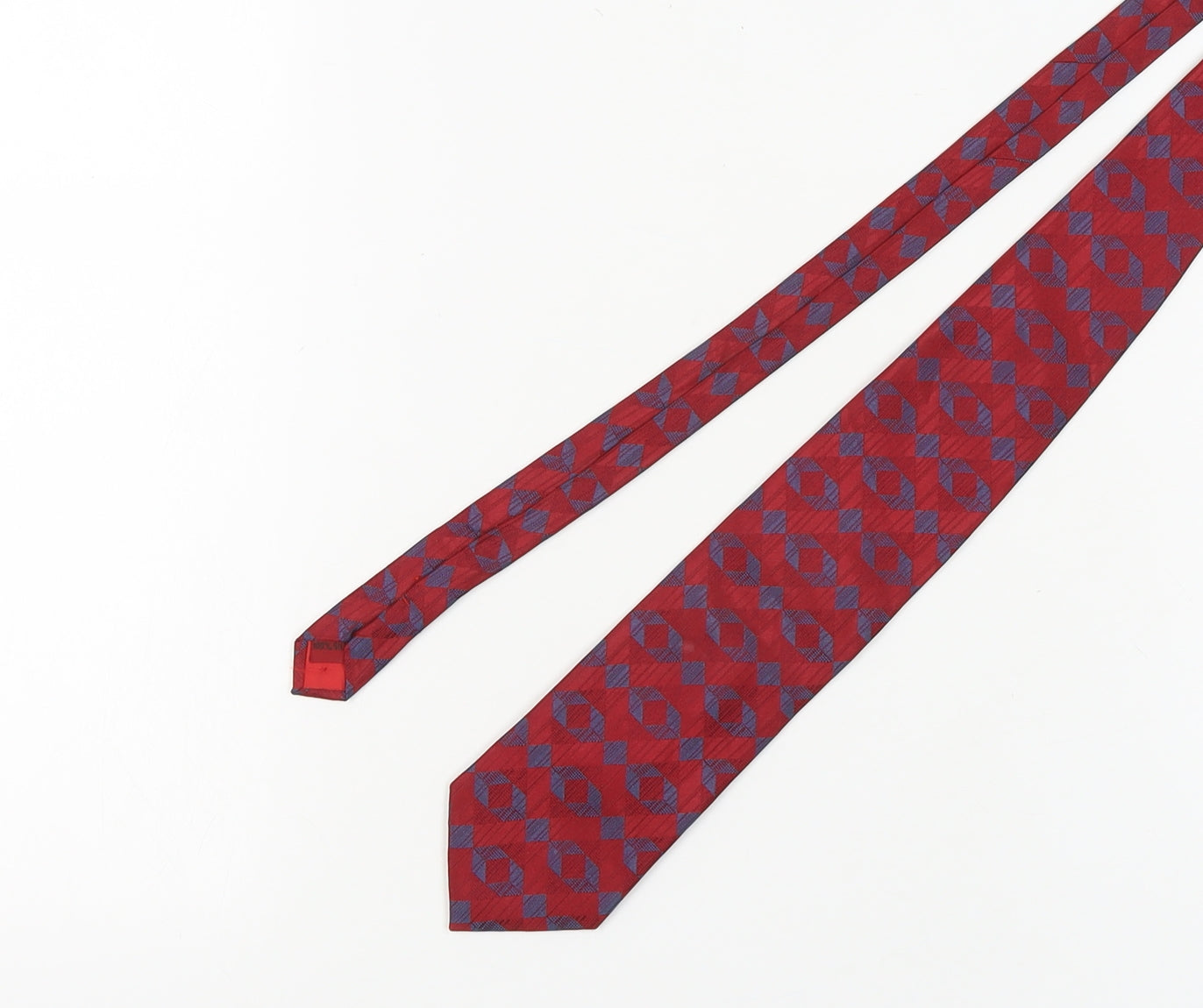 Berwin & Berwin Men's Red Geometric Silk Tie