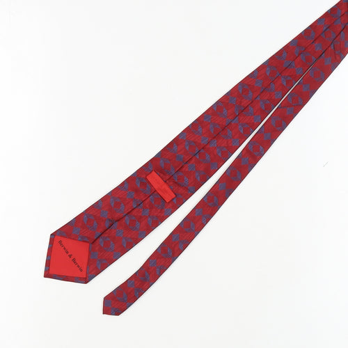 Berwin & Berwin Men's Red Geometric Silk Tie