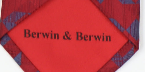 Berwin & Berwin Men's Red Geometric Silk Tie