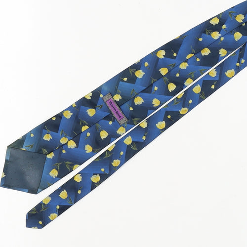 Austin Reed Men's Blue Silk Floral Tie