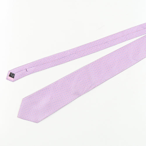 Dehavilland Men's Pink Silk Geometric Tie