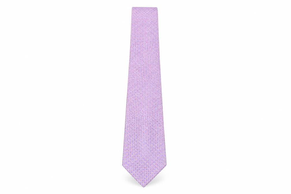 Front view of Dehavilland Men's Pink Silk Geometric Tie