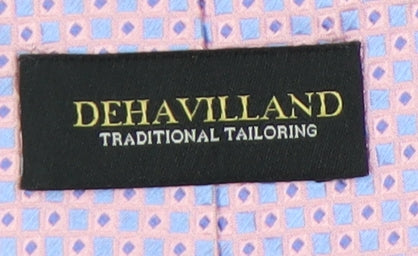 Dehavilland Men's Pink Silk Geometric Tie