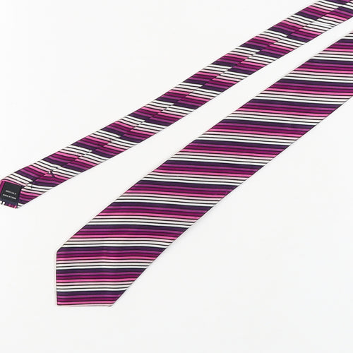 Hathaway Men's Pink Striped Silk Tie