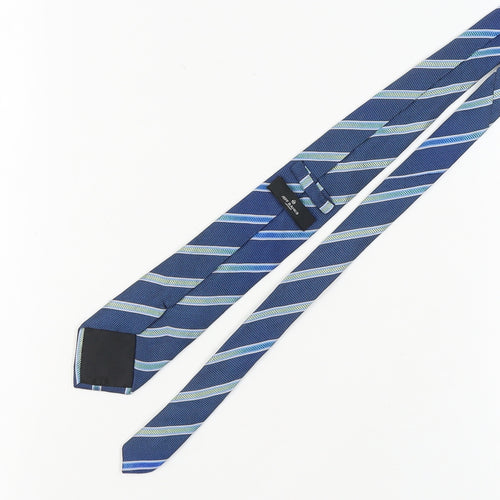 Jeff Banks Men's Blue Silk Striped Tie