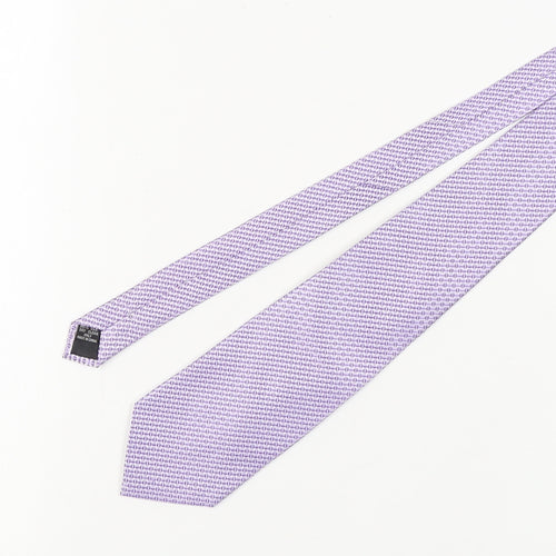 Berwin & Berwin Men's Purple Geometric Silk Tie