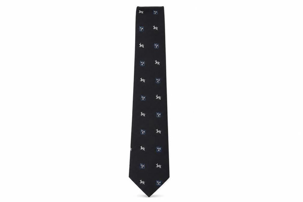 Front view of TM Lewin & Sons Men's Black Slim Silk Tie