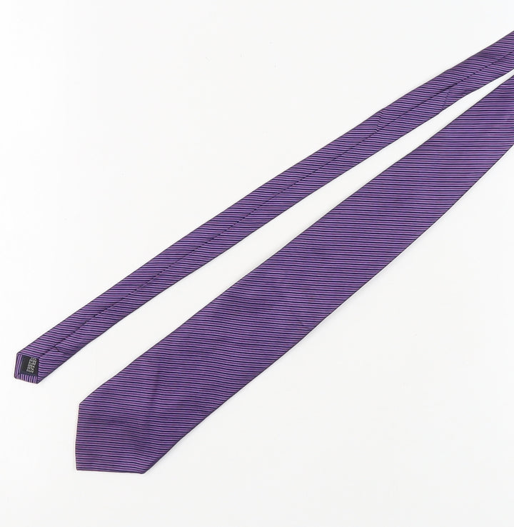 Daniel Hechter Men's Purple Striped Silk Tie