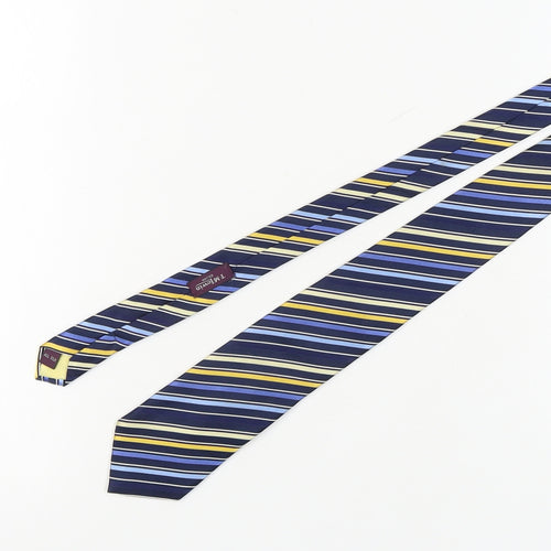 T.M.Lewin Men's Blue Striped Silk Tie