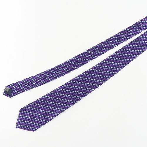 Dehavilland Men's Purple Plaid Silk Tie
