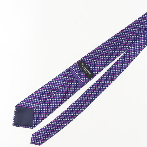 Dehavilland Men's Purple Plaid Silk Tie