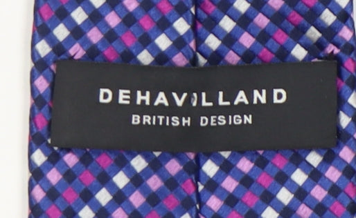 Dehavilland Men's Purple Plaid Silk Tie