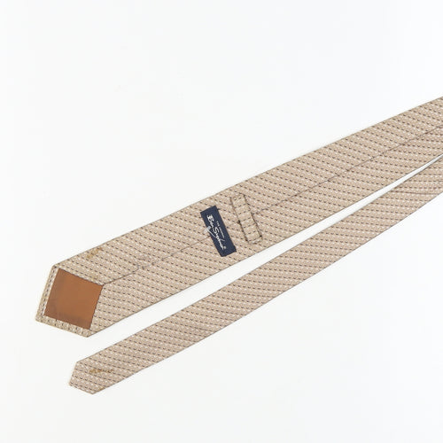 Ben Sherman Men's Beige Silk Geometric Pattern Tie