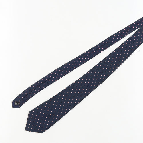 F T Lewin & Sons Mens Blue Silk Polka Dot Tie