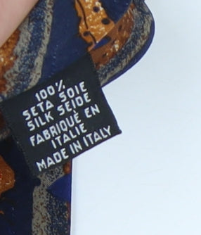 Hugo Boss Men's Blue Brown Geometric Silk Tie