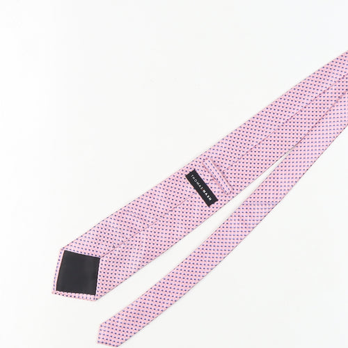 Thomas Nash Men's Pink Geometric Polyester Tie One Size