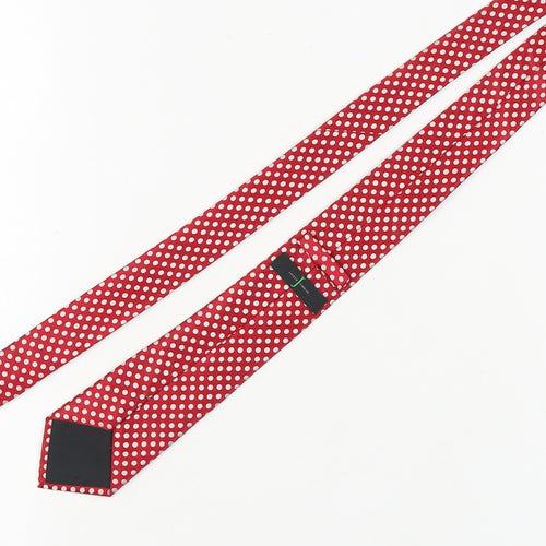 Jasper Conran Men's Red Polka Dot Silk Tie