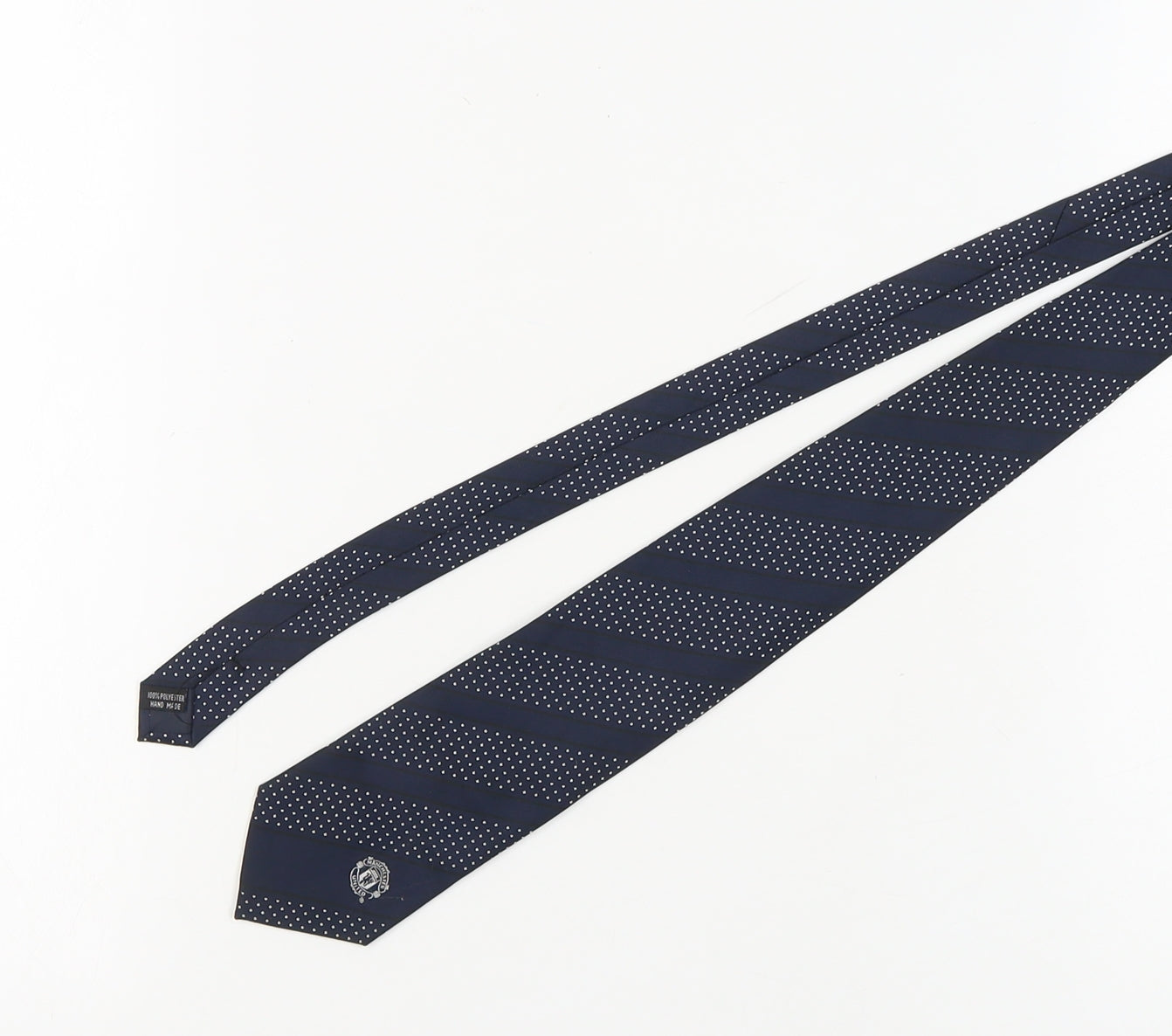 Men's Blue Polka Dot Handmade Tie with Sports Logo