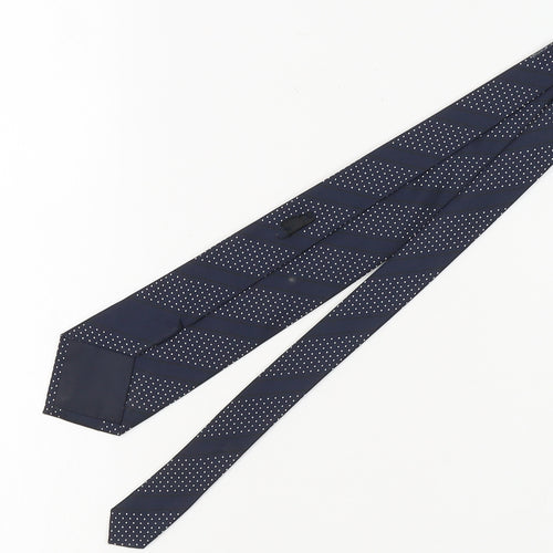 Men's Blue Polka Dot Handmade Tie with Sports Logo
