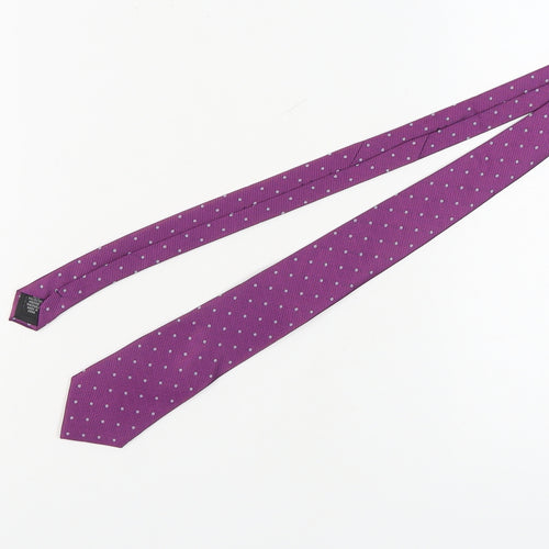 Thomas Nash Men's Slim Purple Polka Dot Tie - Excellent Condition