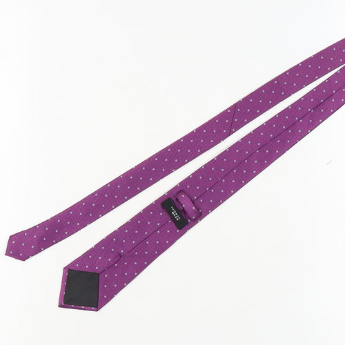 Thomas Nash Men's Slim Purple Polka Dot Tie - Excellent Condition