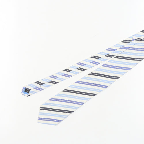 Dehavilland Men's Blue Striped Silk Tie