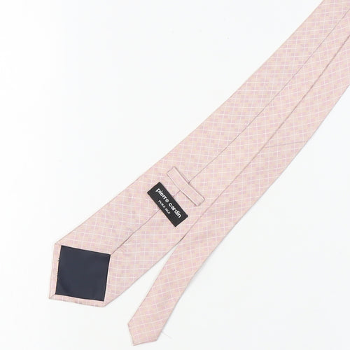 Pierre Cardin Pink Check Silk Men's Tie One Size