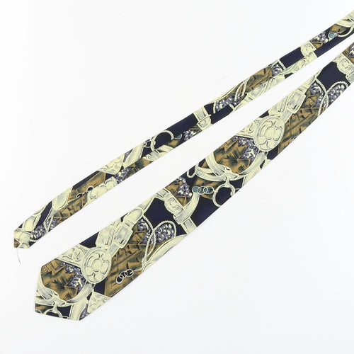 René Chagal Men's Multicoloured Silk Tie, Geometric Pattern