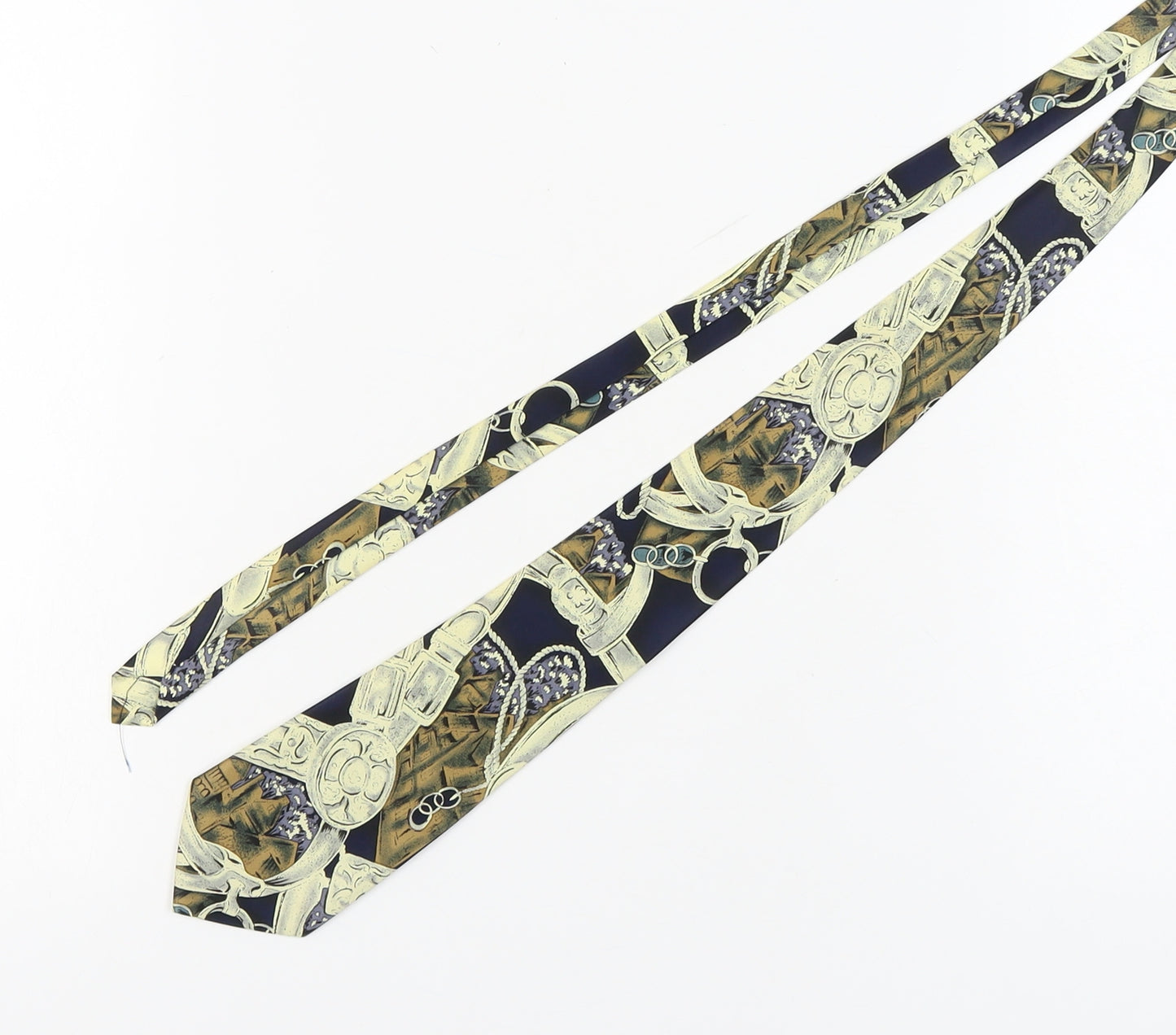 René Chagal Men's Multicoloured Silk Tie, Geometric Pattern