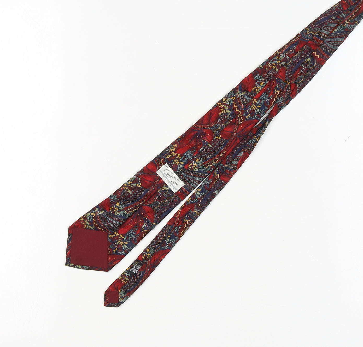 Cecil Gee Men's Red Silk Floral Tie