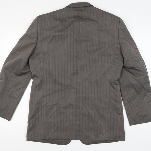 Zantos Men's Brown Grey Striped Blazer, Size 40, Jacket Style