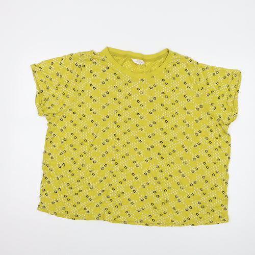 Marks and Spencer Women's Yellow Floral T-Shirt Size 20