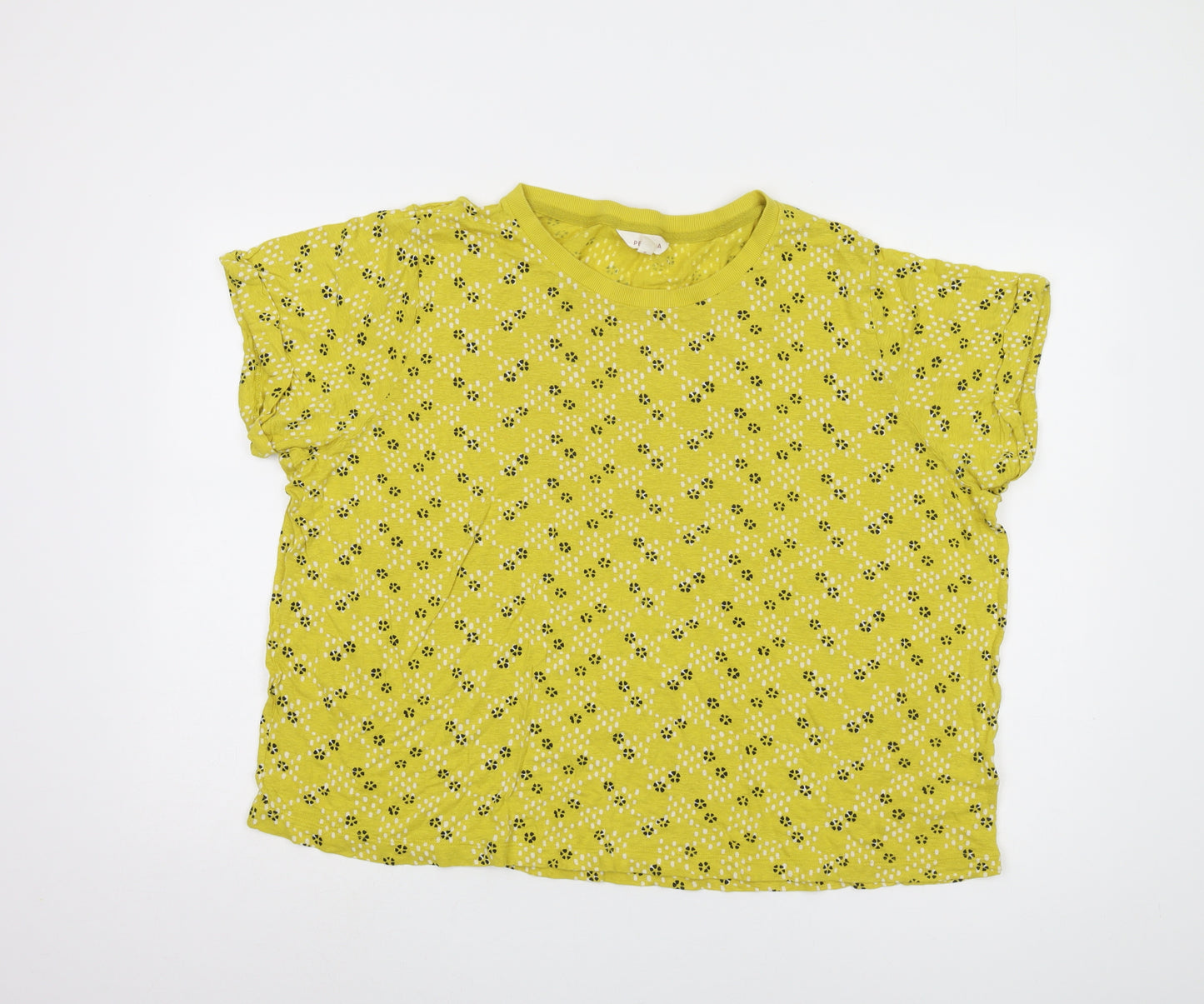 Marks and Spencer Women's Yellow Floral T-Shirt Size 20