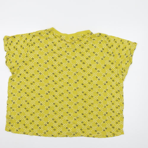 Marks and Spencer Women's Yellow Floral T-Shirt Size 20