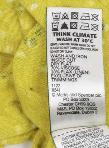 Marks and Spencer Women's Yellow Floral T-Shirt Size 20