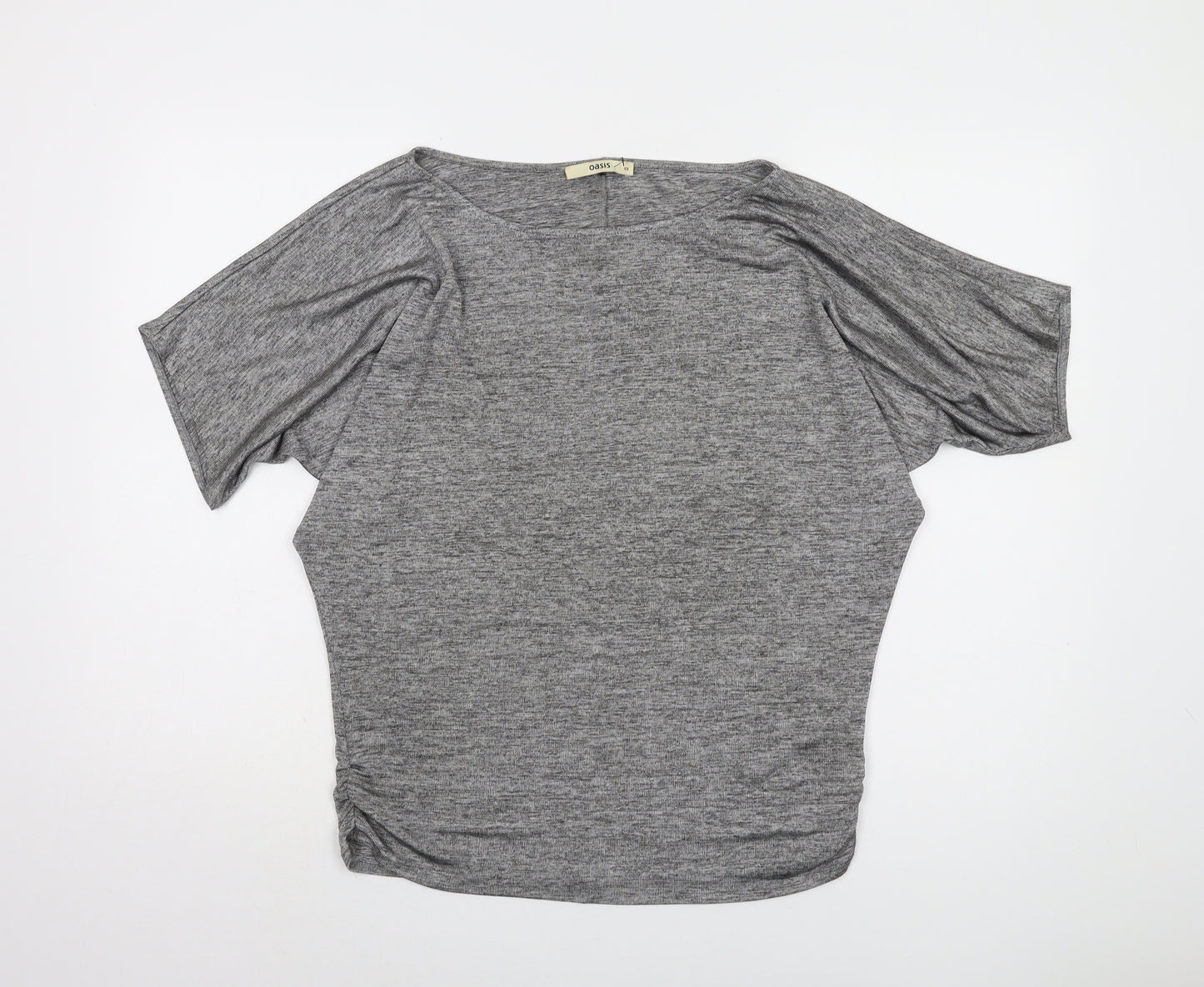 Oasis Women Grey 3/4 Sleeve T-Shirt XS