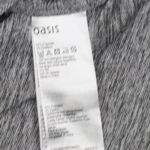 Oasis Women Grey 3/4 Sleeve T-Shirt XS