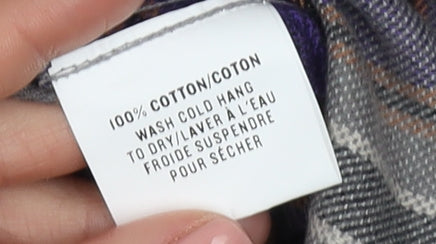 Outclass Men's Grey Plaid Long Sleeve Shirt M