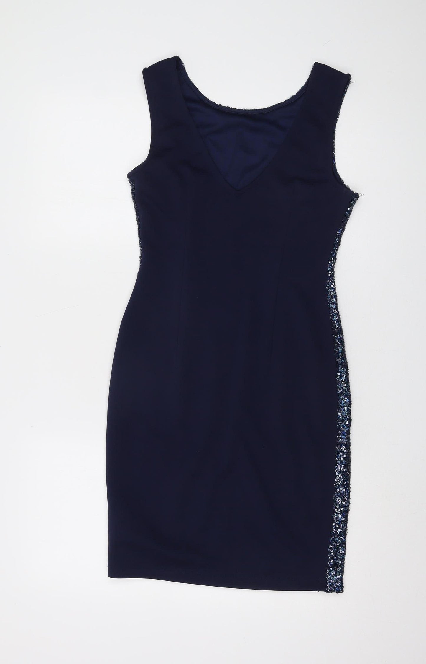 New Look Women’s Blue Sequin Sheath Dress, Size 10