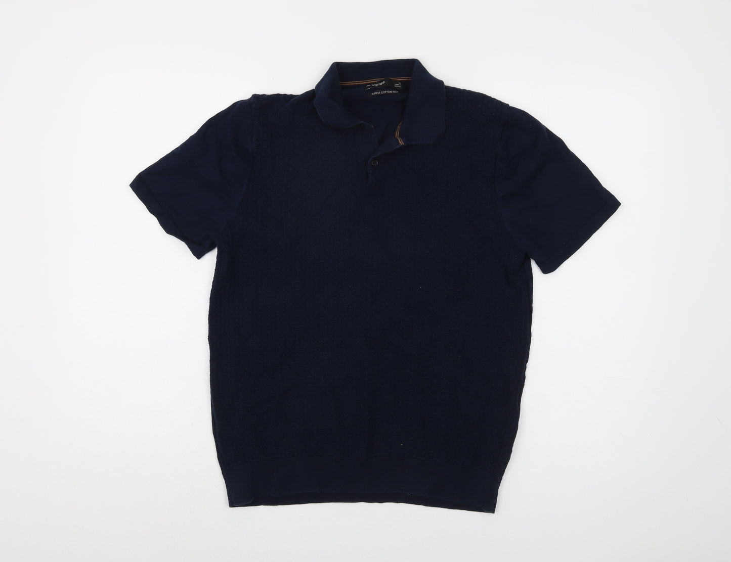 Marks and Spencer Men's Blue Polo Shirt M