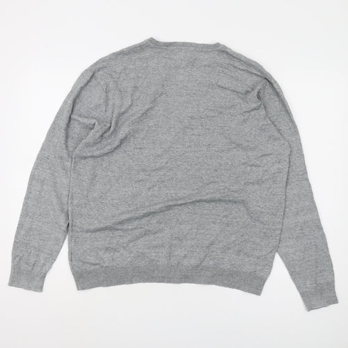 Next Men's Grey Pullover Jumper, L, V-Neck