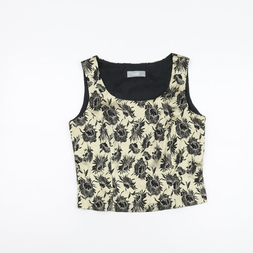 Wallis Beige Floral Women’s Sleeveless Blouse, Size 14