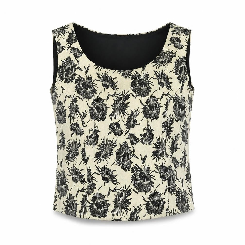 Wallis Beige Floral Women’s Sleeveless Blouse, Size 14