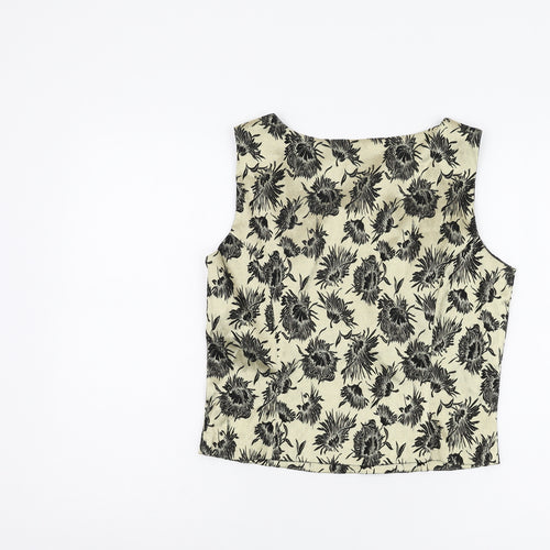 Wallis Beige Floral Women’s Sleeveless Blouse, Size 14