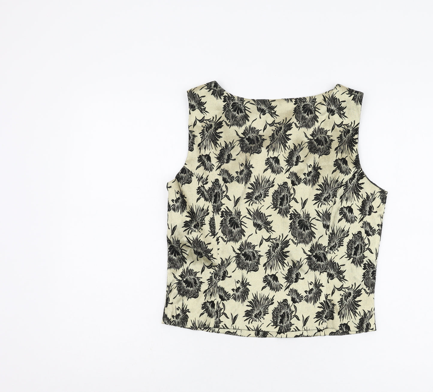 Wallis Beige Floral Women’s Sleeveless Blouse, Size 14