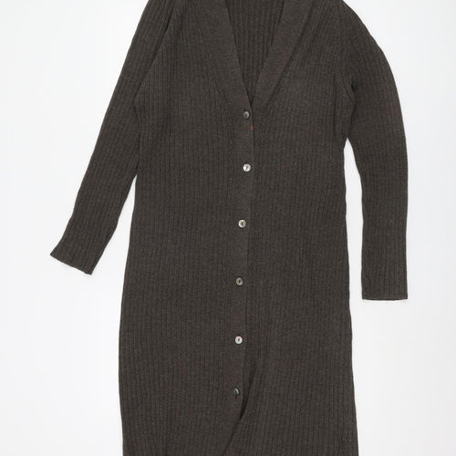 Planet Women's Brown Cardigan, Size L, V-Neck, Button, Knit