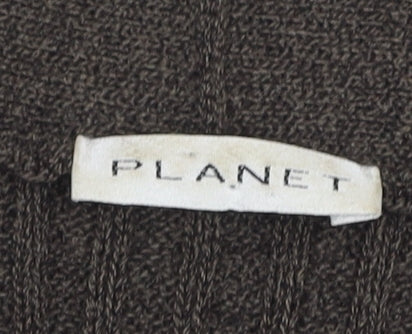 Planet Women's Brown Cardigan, Size L, V-Neck, Button, Knit