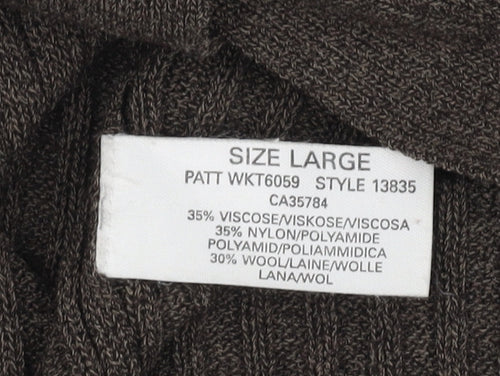 Planet Women's Brown Cardigan, Size L, V-Neck, Button, Knit