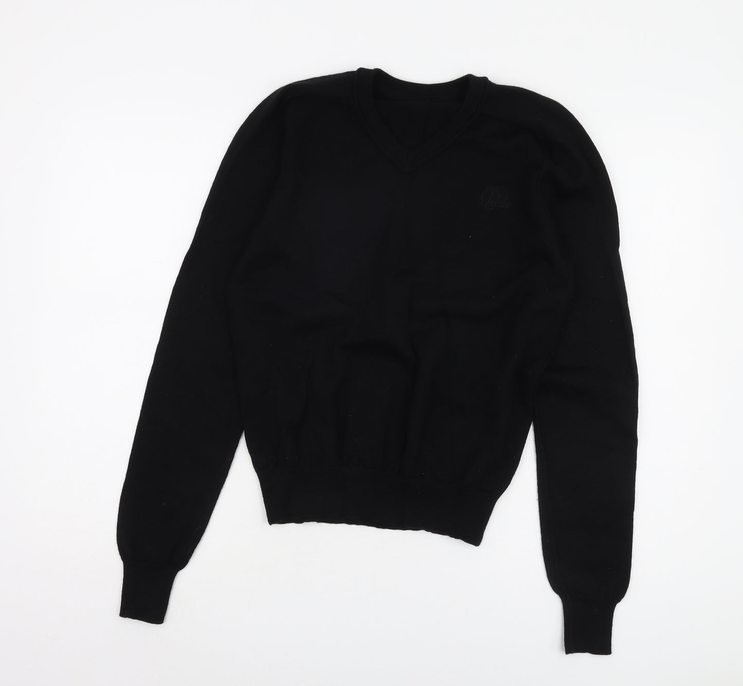 883 Police Women's Black Pullover Jumper, Size 2, V-Neck